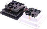 BLACK 12V Fridge Vent with Fan for RV Trailer Caravan Side