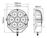 TITAN 7" DRIVING LIGHT 7 X 10W LEDS 5MM STAINLESS STEEL BRACKET