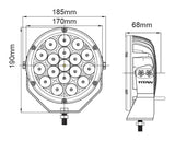TITAN 7" DRIVING LIGHT 18 X 5W LED 5MM STAINLESS STEEL BRACKET
