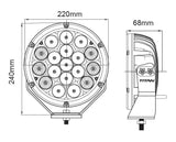 TITAN 9" DRIVING LIGHT 18X10W LEDS 5MM STAINLESS STEEL BRACKET