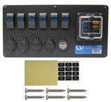 12/24V 6 WAY CONTROL PANEL 2 X DC,1X ENGEL O/P& VOLTMETER 2 X 50A ANDERSON TYPE SOCKETS