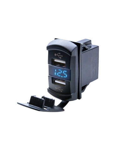 Dual USB Socket with Voltmeter