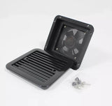 BLACK 12V Fridge Vent with Fan for RV Trailer Caravan Side