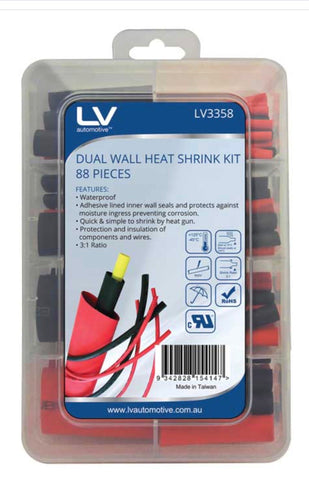DUAL WALL HEATSHRINK KIT 88 PIECE ASSORTMENT DIA: 3.2 - 19.1MM LENGTH: 50MM