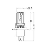 H4 LED Headlight Bulb 12/24V V2 H4 3600Lm 6000K 2 Pce