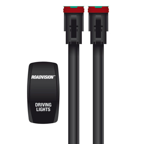 RoadVision Driving Light Wiring Harness 12/24V GEN2 +&- Switching with H4 & HB4 Piggy Back Connectors