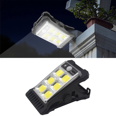 Solar Clamp-on Motion Sensor Light Waterproof Work Light Three Lighting Modes For camping