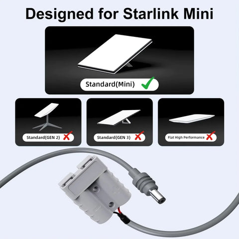 Starlink Mini Connetor Plug 2MT To Anderson Plug 50A  DC Power Cable Waterproof Extension Cord With DC Cable