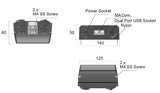 Surface Mount 50A CONN/DC/USB SURFACE MNT 20A DC SOCKET & 3.0/2.4A USB