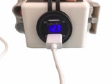 Anderson Multi box with twin USB plugs with volt meter